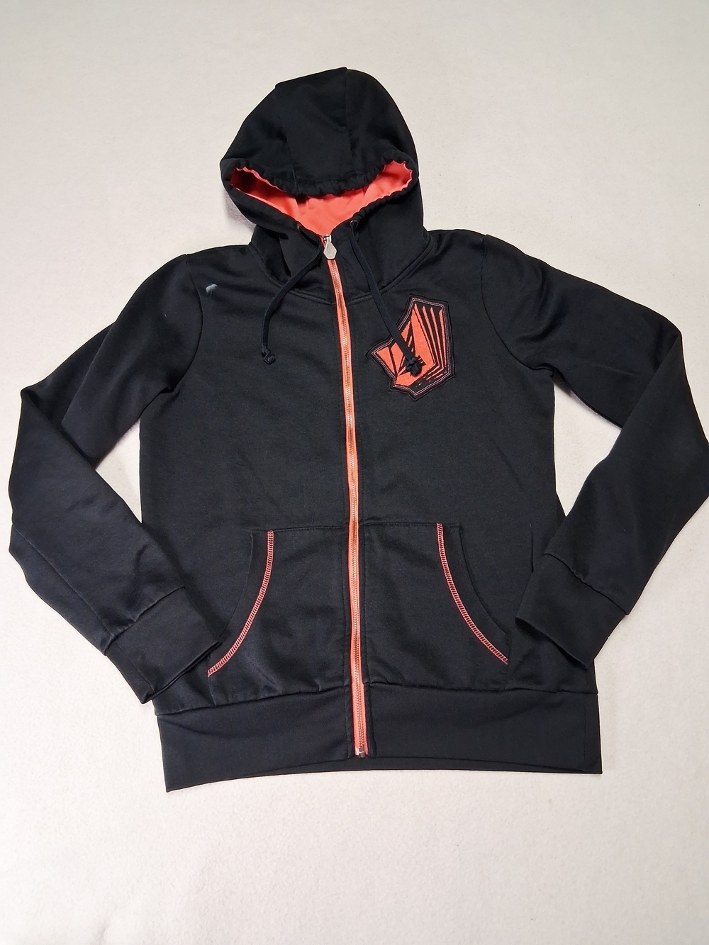 Volcom Black Hoodie with Orange Accents